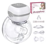 Milchpumpe Elektrisch, Jheppbay Tragbar mit 3 Modi und 12 Stufen, 5s Montage，Speichermodus, LCD-Display, mit 21 mm / 24 mm Flansch(1er-Pack)