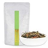 Genmaicha Bio Tee: japanischer Grüner Bio Tee mit Reis | Hochwertiger japanischer Bio Grüntee | Bancha Bio Grüntee mit geröstetem Reis (100 g)